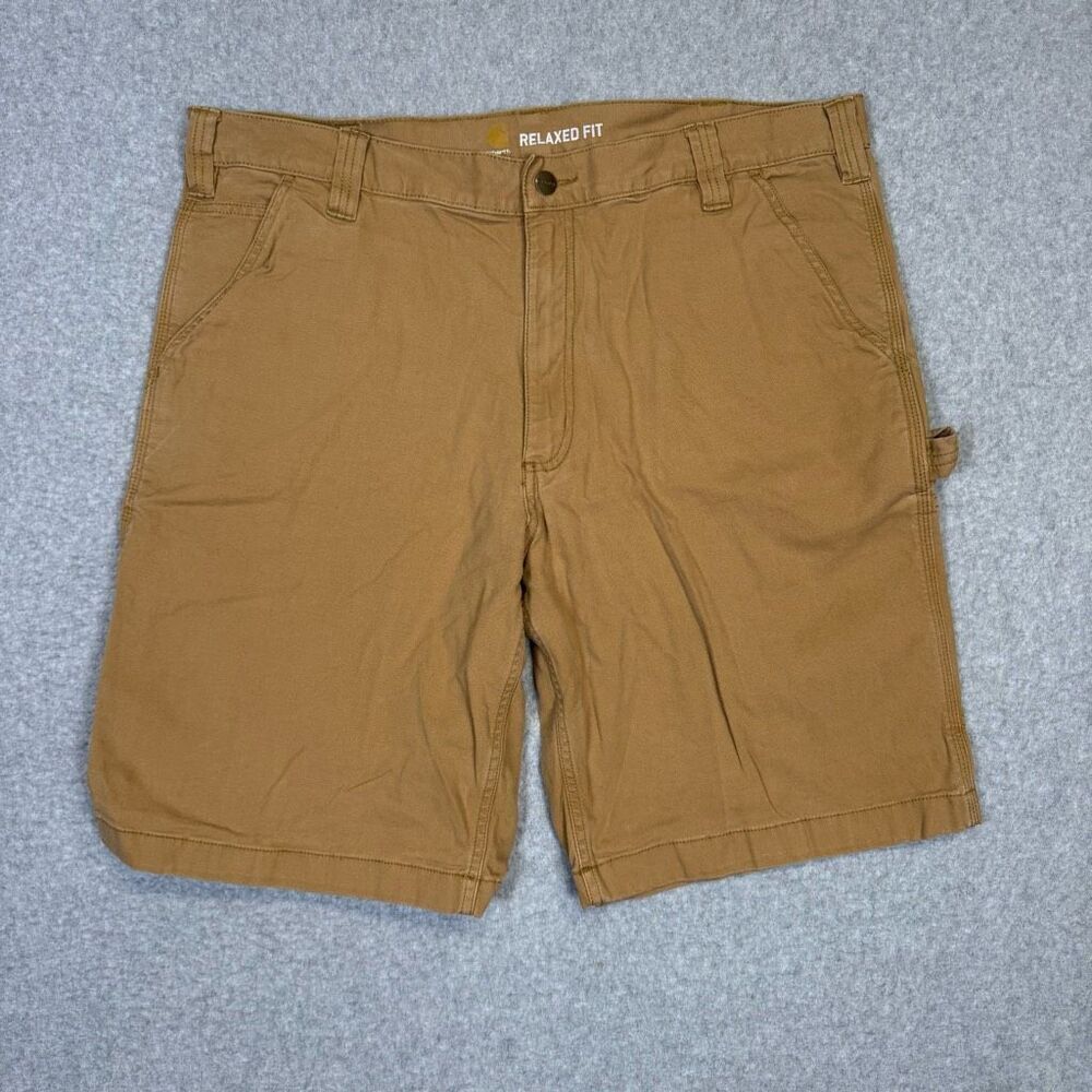Carhartt Men's 40 Relaxed Fit Brown Cargo Shorts Cotton Stretch